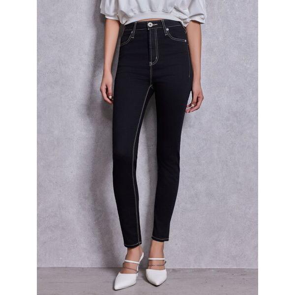 ジーンズ デニム デニムパンツ ハイウエストワンウォッシュスキニーパンツ レディース