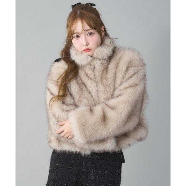 ブルゾン アウター フェイクファーショートコート レディース