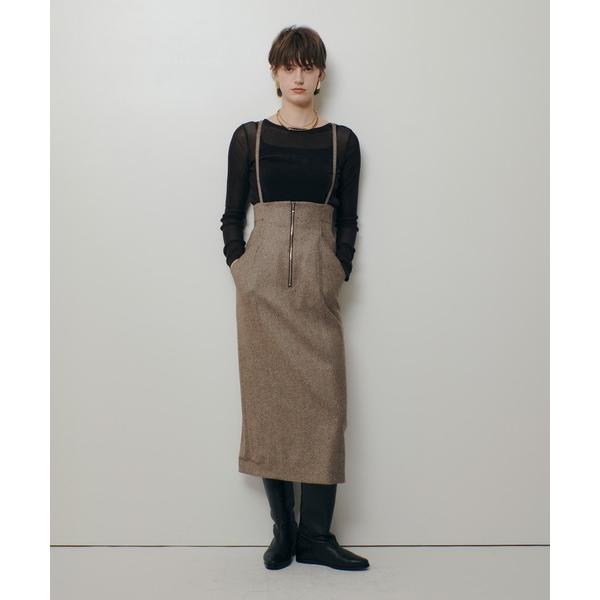 スカート シックツィードツイルサロペスカート