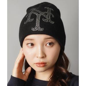 ニット帽 ニットキャップ 「NEW ERA/ニューエラ」シングルビーニー/ニット帽/ラインストーン/ビッグロゴ レディース