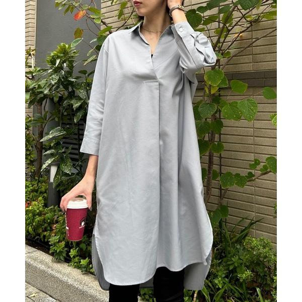 シャツワンピース オックスフォードシャツワンピース