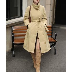 ダウンコート ダウンジャケット ベルト付きロングダウンコート (AW) レディース