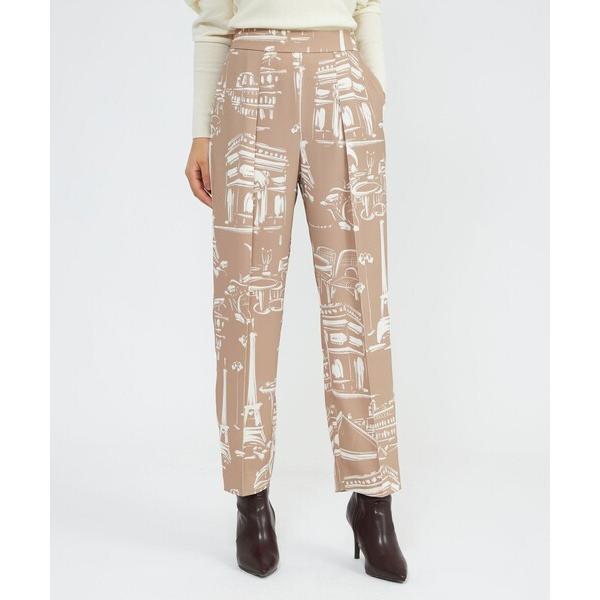 パンツ ランドスケーププリント テーパードパンツ レディース