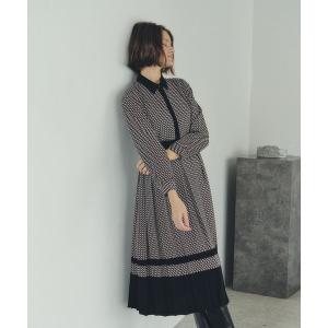 ワンピース ジオメ柄プリーツワンピース