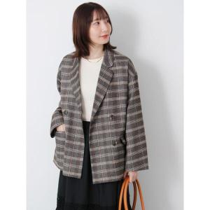 ジャケット ノーカラージャケット Wブレストジャケット レディース