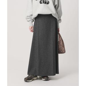 スカート 毛ポリエステル フランネル プレスフレアスカート