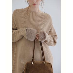 チュニック 「追加」「洗える」ファーグローブニットチュニック