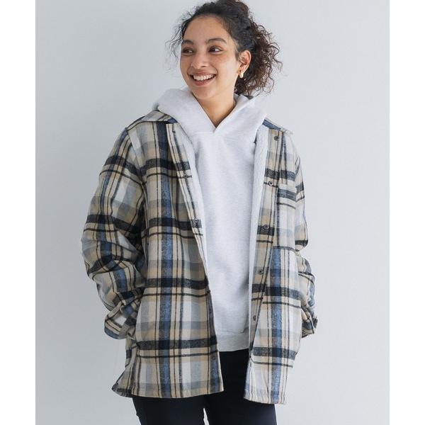 ブルゾン アウター ヘビーネルチェック裏ボアブルゾン メンズ レディース