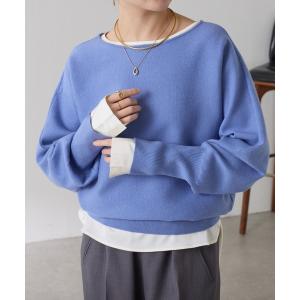 ニット セーター 袖リブ2WAYドルマンニット/WEB限定カラー展開 レディース