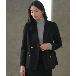 ジャケット テーラードジャケット 金釦ダブルブレストジャケット レディース