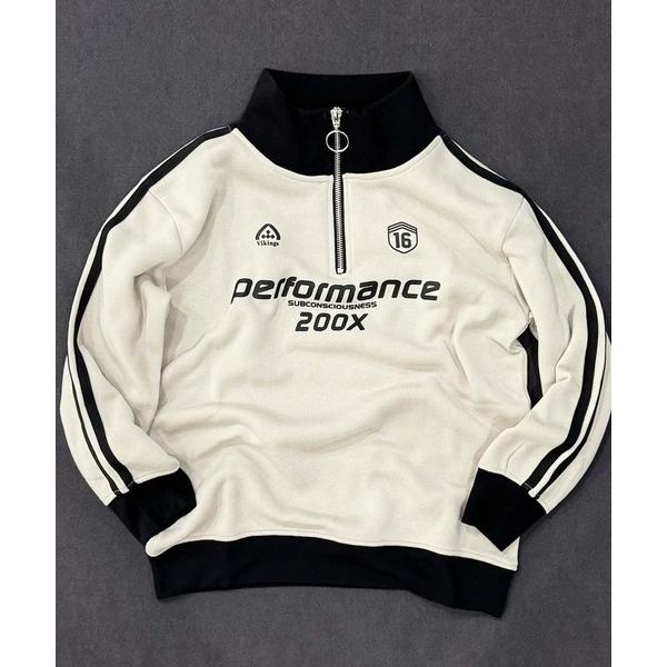 トレーナー  裏起毛 綿タッチ オーバーサイズ ハーフ ジップ トレーナー キッズ 子供服 男の子 ...