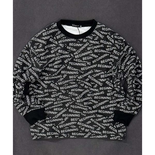 トレーナー  裏起毛 綿タッチ オーバーサイズ 総柄 トレーナー キッズ 子供服 男の子 女の子