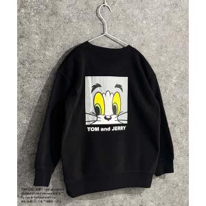 トレーナー  「TOM＆JERRY/トム＆ジェリー」綿タッチ裏起毛　ピリング防止加工　バックプリント オーバーサイズトレーナー キッズ 子供服 男の子