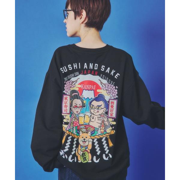 トレーナー スウェット 「YOIDORE/酔いどれ」×「東京スシダラケ」コラボ クルーネックスウェッ...
