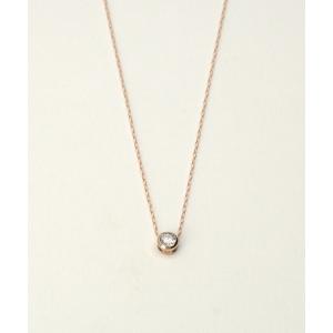 ネックレス 「k18」 ダイヤモンドネックレス 0.15ct　ゴールドチェーン/ローズゴールドチェーン レディース