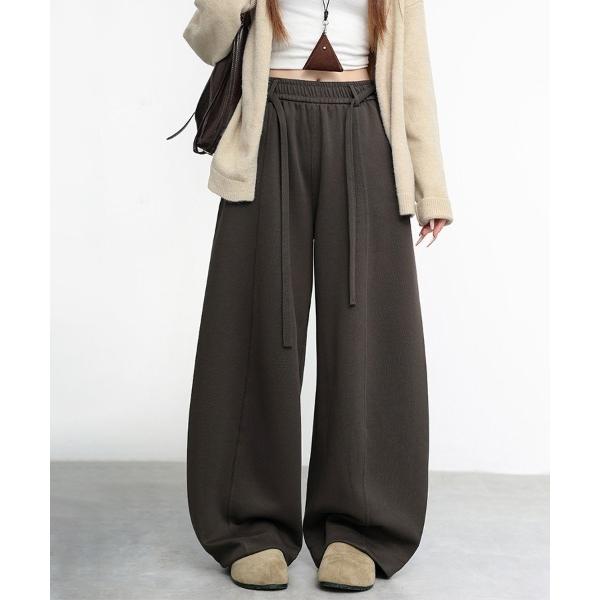 ワイドパンツ スウェットパンツ ジャージ スウェット風フルレングスパンツ レディース