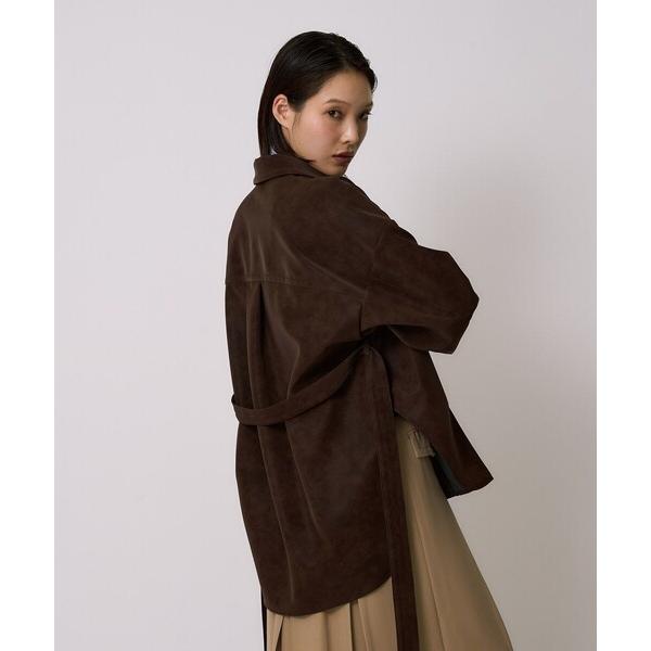 ブラウス シャツ 「新作」Oversized Suede Shirt｜ヴィーガンレザー/羽織/アウタ...