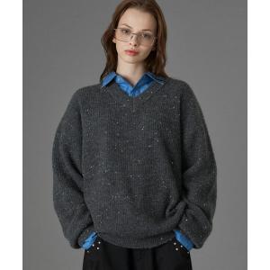 セーター ニット WOOL BLEND COLOR NEP V-NECK KNIT / カラーネップVネックニット メンズ レディース