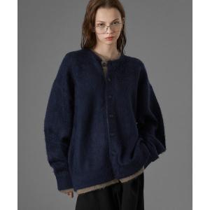カーディガン LAYERED EDGE KNIT CARDIGAN / レイヤードエッジニットカーディガン メンズ レディース