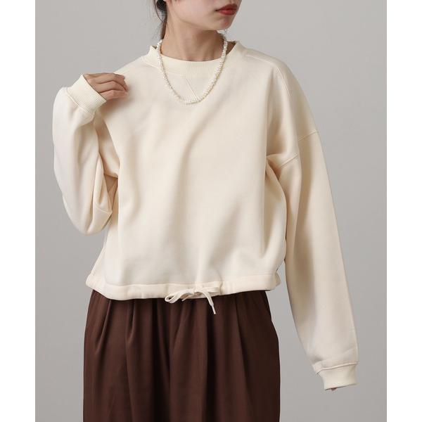 トレーナー スウェット 裾ドローストリングスウェット レディース