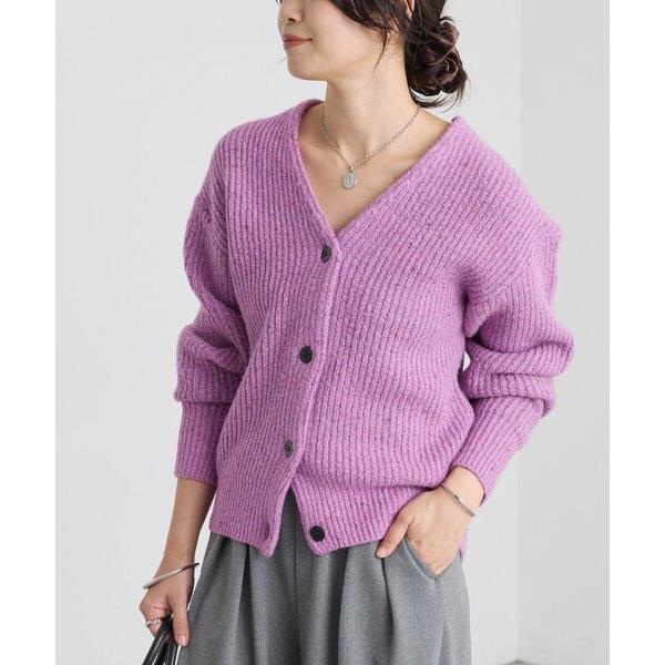 カーディガン 「キャッチーな素材感」ブークレーヤーンカーディガン レディース