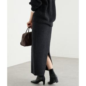 スカート 「セットアップ対応可」ブークレーヤーンタイトスカート