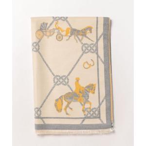 ストール マフラー リバーシブルホース柄ストール レディース