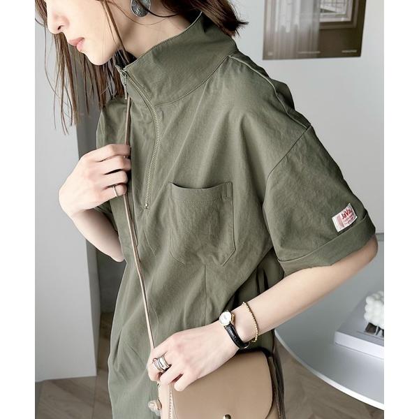 「Java」 半袖ワンピース X-LARGE グリーン レディース