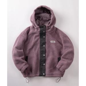 ブルゾン アウター 「71」「CONVERSE/コンバース」シープボア ワンポイントロゴ 切替 フードジャケット/ボアブルゾン レディース メンズ