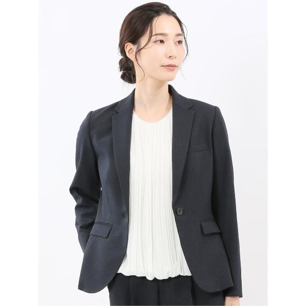 スーツ 「ストレッチ ウォッシャブル」m.f.エディトリアルレディース ウール調 1ボタンジャケット...