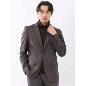 カジュアルスーツ 「ストレッチ ウォッシャブル」タカキュー 2ボタンジャケット 茶(セットアップ可能) メンズ