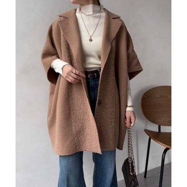 コート アウター 「WEB限定」リバーシブルボアスライバーポンチョコート レディース