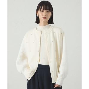 カーディガン 「1枚で着映える」スタッズニットカーディガン レディース