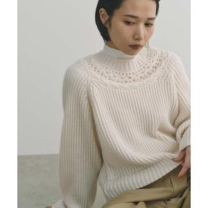 ニット セーター 「＠BAILA掲載」「1枚で着映え」クロッシェ風ヨークデザインニット レディース