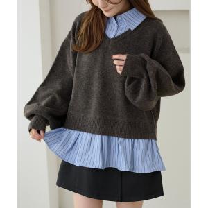 ニット セーター 「apres jour clair」襟付きドッキングニット「ZOZOTOWN限定アイテム」 レディース