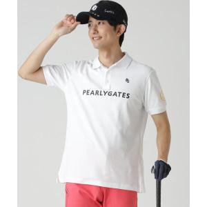 PGG 【新品】PGGパーリーゲイツ 半袖ポロシャツ 白×黒 ロゴ総柄 織生地