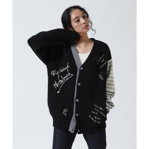 カーディガン AULA AILA/アウラアイラ/MESSAGE LOGO CARDIGAN/メッセージロゴカーディガン レディース