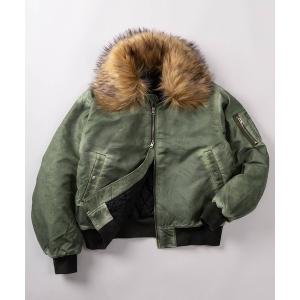 ミリタリージャケット モッズコート 「82」ヴィンテージライク 襟ファー フライトブルゾン/ボンバージャケット/ダブルジップ/ミリタリー/アメカジ