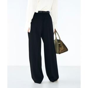パンツ ウォッシャブル強撚ツイルワイドパンツ レディース