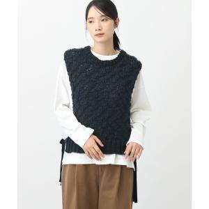 ベスト ジレ 「natural by clip」2ゲージウール混スラブベスト レディース