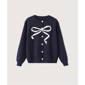 LA POMME petit リボンレースパイピングカーディガン LA POMME petit リボンレースパイピングカーディガン グレー - メルカリ