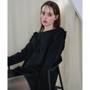 tシャツ 肩フリルオーバーTシャツ レディース