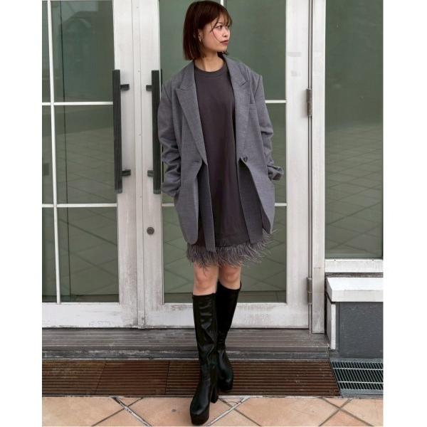 ワンピース ジャージードレスwフェザーヘム / Jersey Dress w/Feather Hem