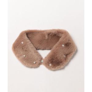 ストール マフラー パール付エコファーミニティペット レディース