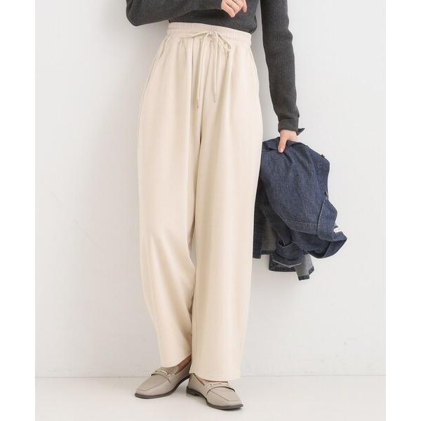 ワイドパンツ パンツ 「S-LL」スエード調カーブパンツ レディース
