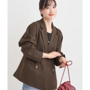 ジャケット テーラードジャケット 「セットアップ可」チェック柄 ダブルブレストテーラードゆるジャケット レディース