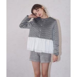 ノーカラーコート コート 「mieya mieya」heart quilting coat/ハートキルティングコート レディース