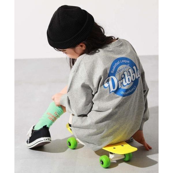 tシャツ 綿100％ デビラボ BIGシルエット プリント袖リブ 長袖Tシャツ キッズ 子供服 男の...