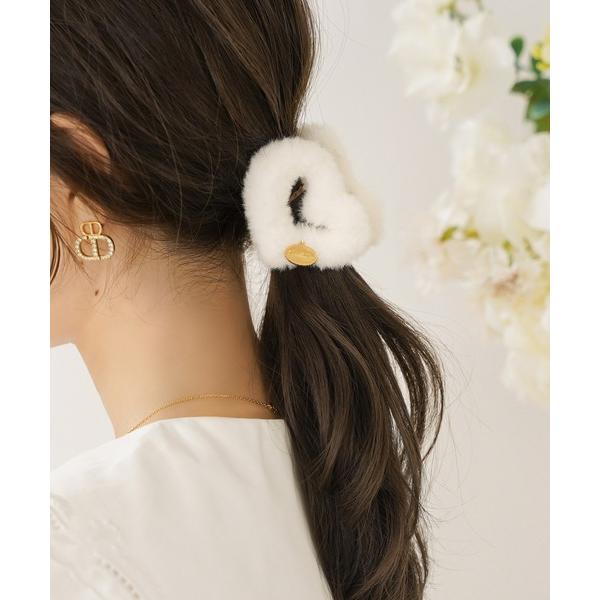 ヘアクリップ ファー ハート プチ バンス le reve vaniller