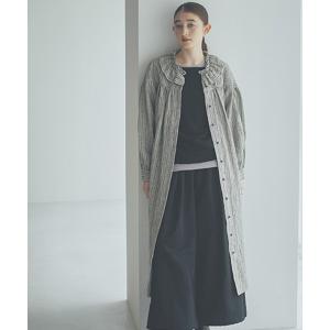 ワンピース 「natural by clip」リネンツイルフリルワンピース「プチサイズあり」